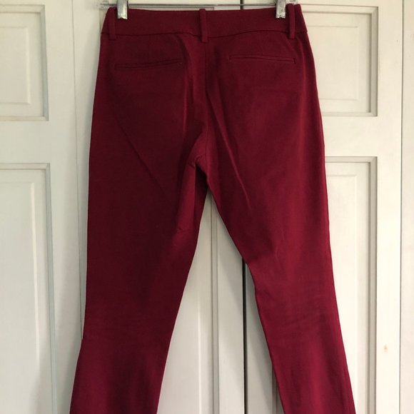 Stretch // Extensible Dark Red Ankle Pants - Picture 2 of 3
